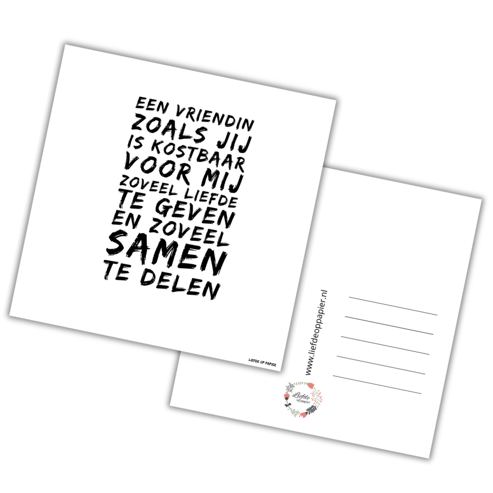 Kaart| Een vriendin zoals jij