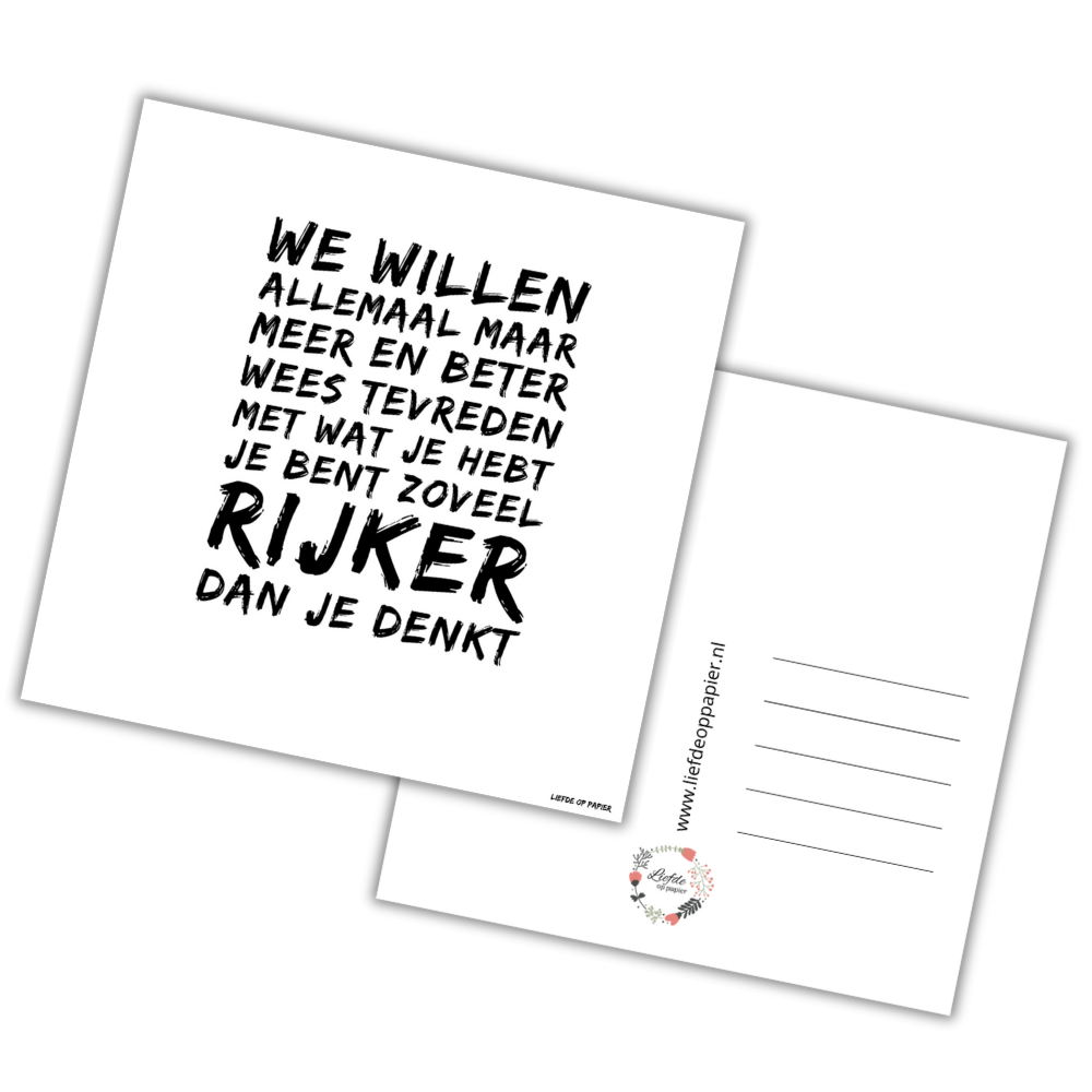Kaart| We willen allemaal maar meer en beter
