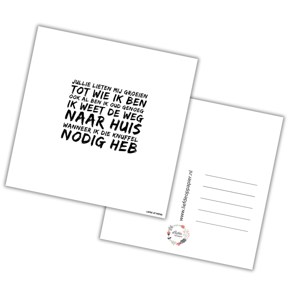 Kaart| Jullie lieten mij groeien