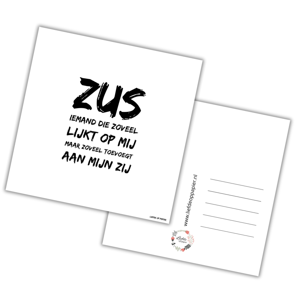 Kaart| Zus, iemand die zoveel lijkt op mij