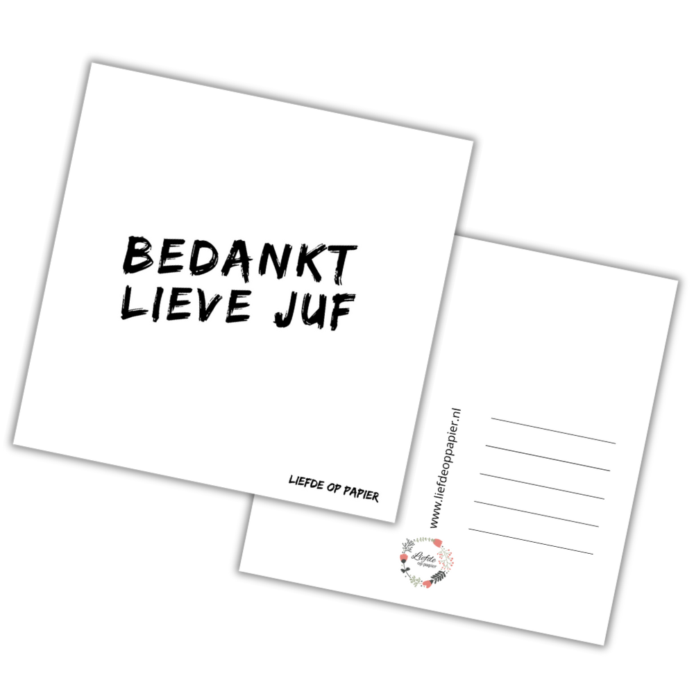 Kaart| Bedankt lieve juf