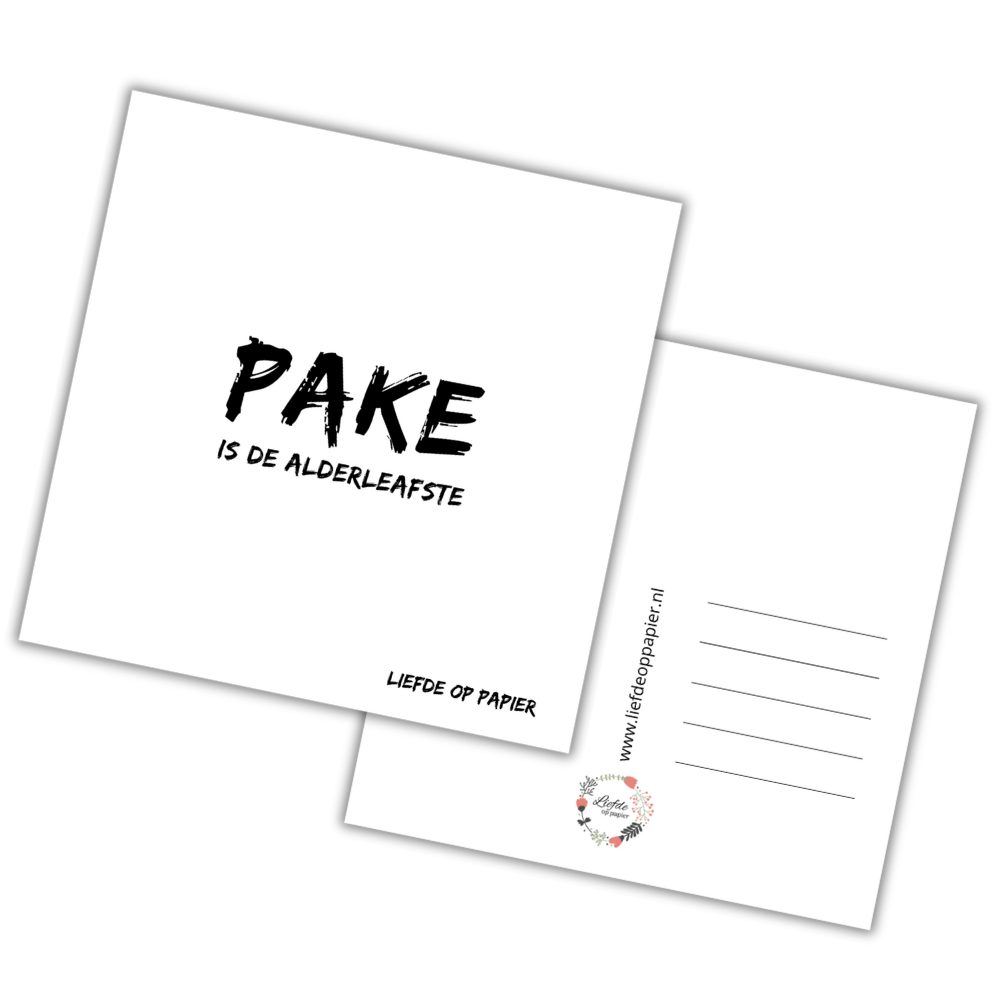 Kaart| Pake is de alderleafste