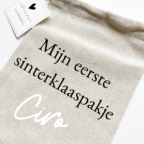 Eerste sinterklaas bewaarzakje| Gepersonaliseerd