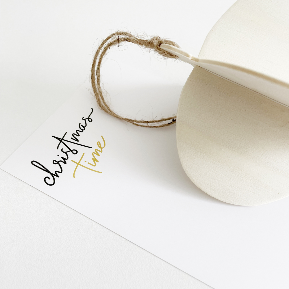 Kaart beige flower| 3D kerstbal